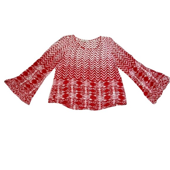 Altar’d State‎ Boho Top Semi Sheer Peasant Blouse Flare Slit Sleeves Women Small - Picture 8 of 10